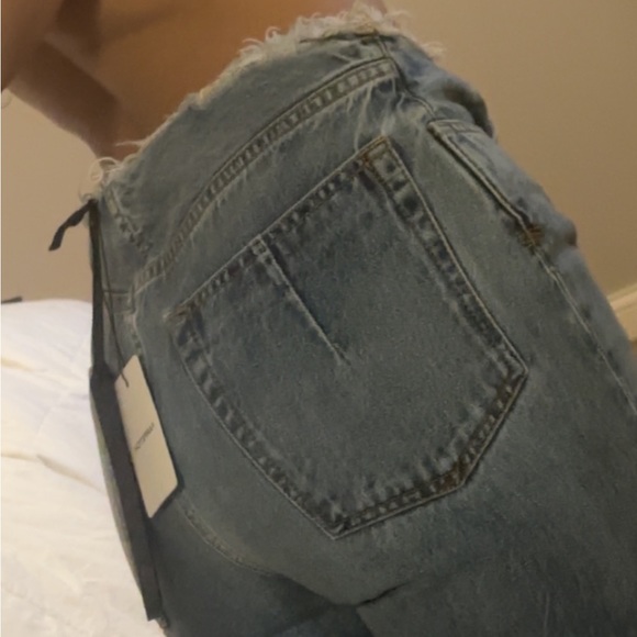 Farfetch Unravel Project Frayed Detail Slim Light Blue Jeans Raw Hem Size 28 - Picture 13 of 15
